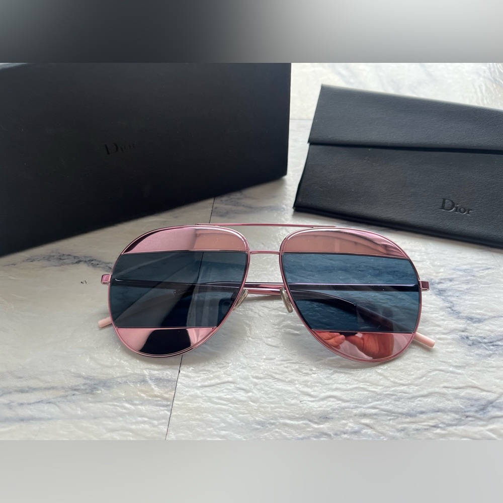Dior Metallic Pink Aviator Sunglasses